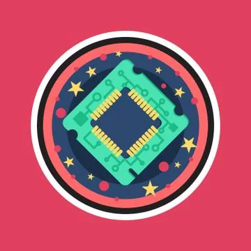 Computer Processor Chip Stock Illustration