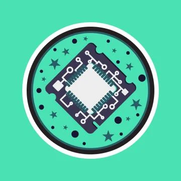 Computer Processor Chip Stock Illustration