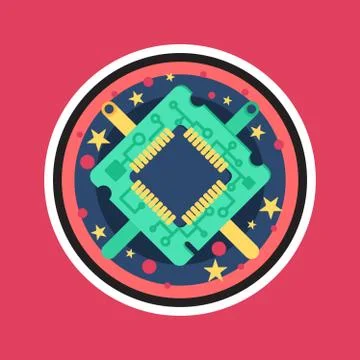 Computer Processor Chip Stock Illustration