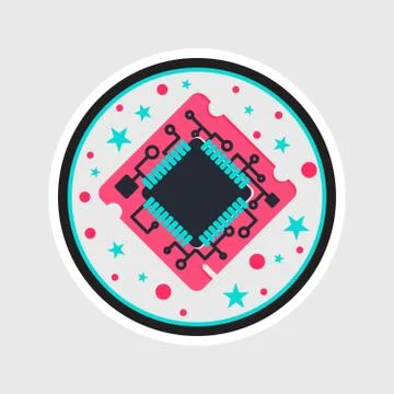 Computer Processor Chip イラスト素材