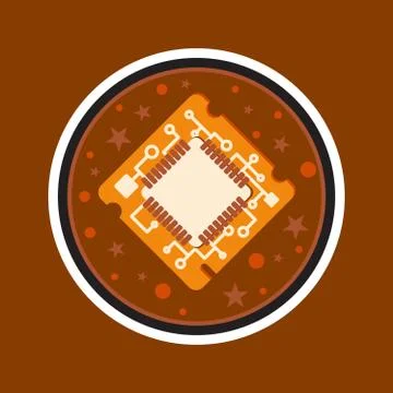 Computer Processor Chip イラスト素材