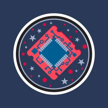 Computer Processor Chip 스톡 일러스트