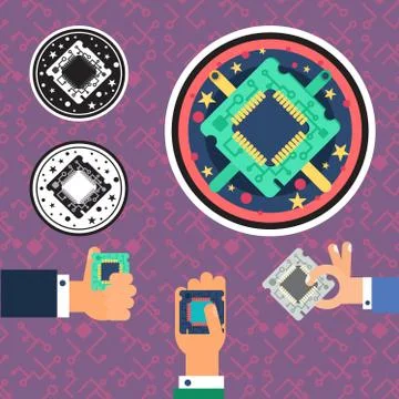 Computer Processor Chip Illustrazione stock