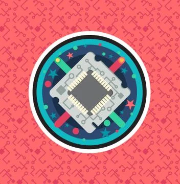 Computer Processor Chip Illustrazione stock