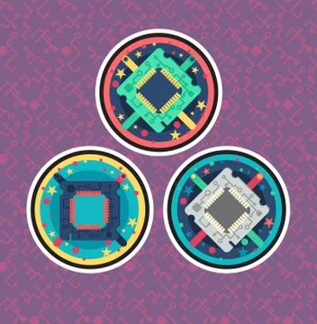 Computer Processor Chip Illustrazione stock