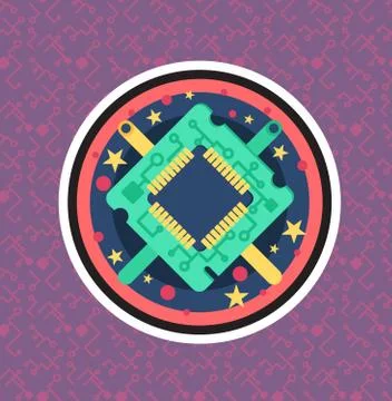 Computer Processor Chip イラスト素材