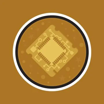 Computer Processor Chip イラスト素材