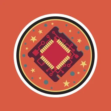 Computer Processor Chip 스톡 일러스트