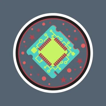 Computer Processor Chip イラスト素材