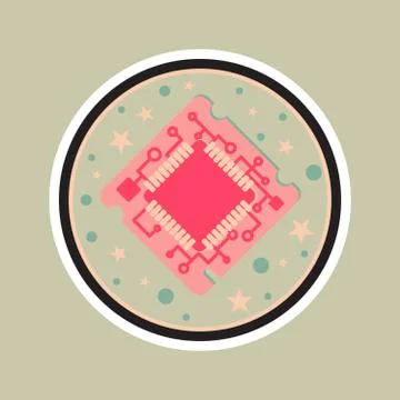 Computer Processor Chip 스톡 일러스트