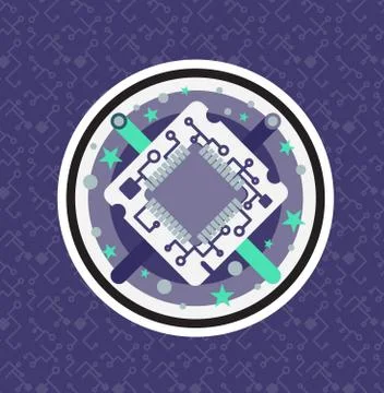 Computer Processor Chip 库存插图