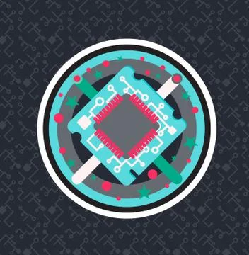 Computer Processor Chip イラスト素材