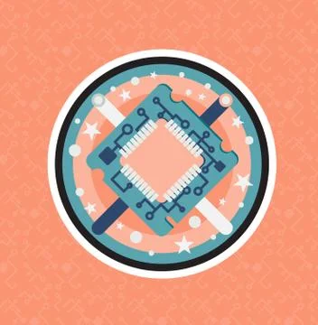 Computer Processor Chip 库存插图