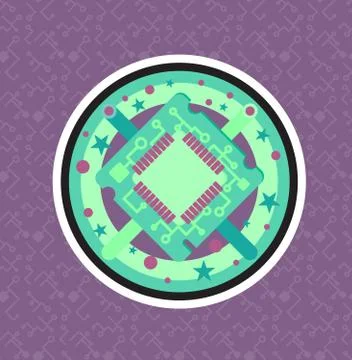 Computer Processor Chip Illustrazione stock