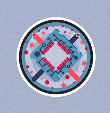 Computer Processor Chip Stock Illustration