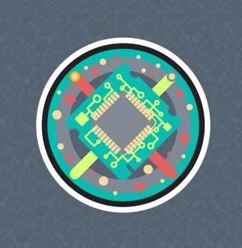 Computer Processor Chip イラスト素材