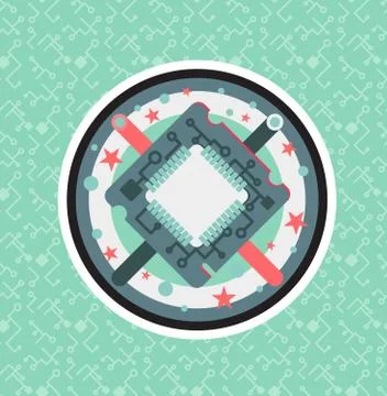 Computer Processor Chip Illustrazione stock