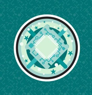 Computer Processor Chip イラスト素材