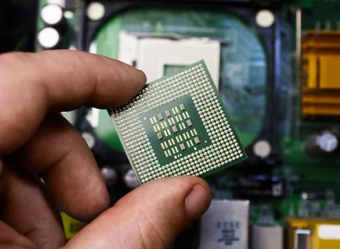 Computer processor chip. Stock Photos