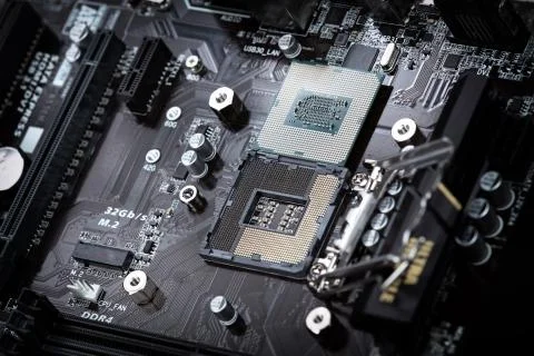 Computer processor close up Stock Photos