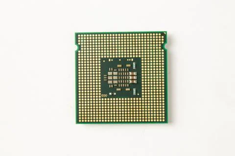 Computer processor close up on white background 写真素材