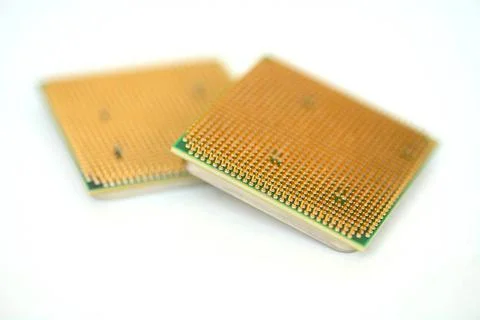 Computer Processor Closeup of a computer processor with golden pins over a... 写真素材