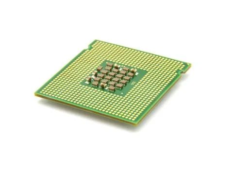 The computer the processor The computer the processor on a white backgroun... 스톡 사진