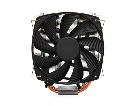 Computer processor cooling cooler on white background. Stock Photos