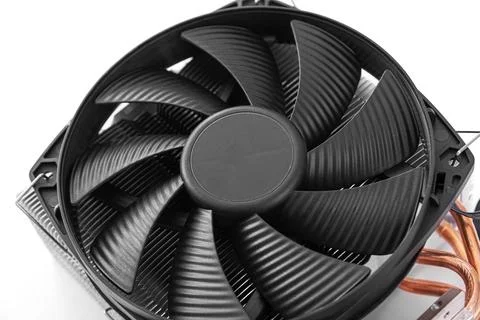 Computer processor cooling cooler on white background. Stock Photos