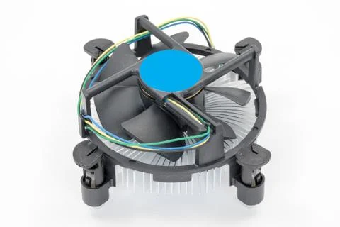 Computer processor cooling fan on a heatsink 스톡 사진