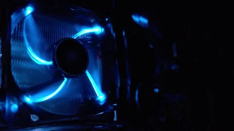 Computer Processor Cooling System Operation Stock Footage 165392550