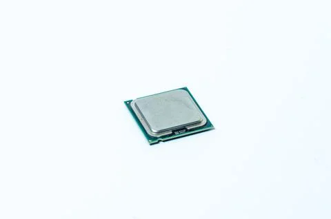 Computer processor CPU  Central processing unit microchip  isolated on white Foto stock