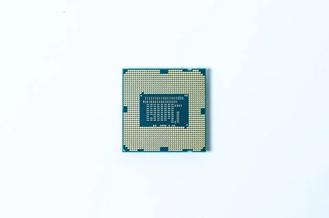 Computer processor CPU  Central processing unit microchip  isolated on white Foto stock