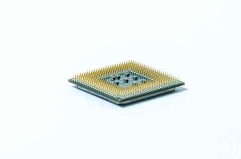 Computer processor CPU  Central processing unit microchip  isolated on white 스톡 사진