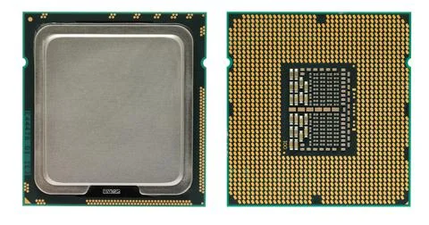 Computer processor CPU isolated on white background Foto stock