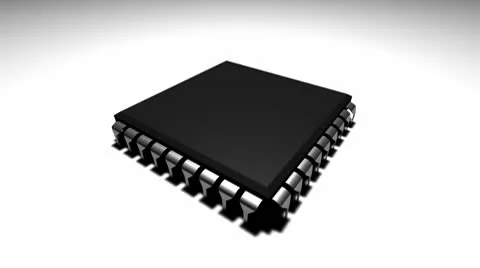 Computer processor cpu on white Stock Footage 9798304