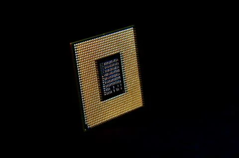 The computer the processor on a dark background 写真素材