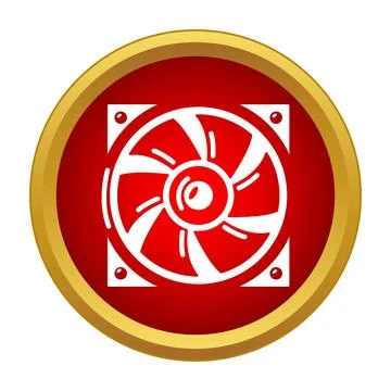 Computer processor fan cooling system icon Stock Illustration