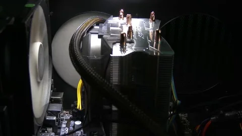 Computer processor fans rotation Stock Footage 77955451