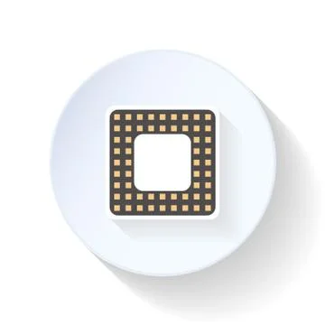 Computer processor flat icon Stock Illustration