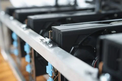 Computer processor with focus on metal detail of it Foto stock