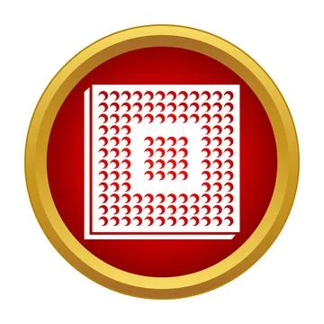Computer processor hardware chip flat style icon Stock-Illustration