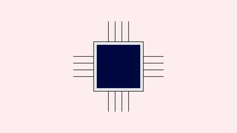 Computer processor icon animated on a white background. 库存影片 274467511