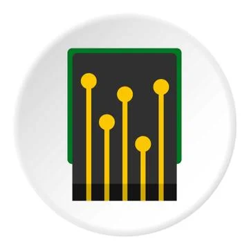 Computer processor icon circle イラスト素材