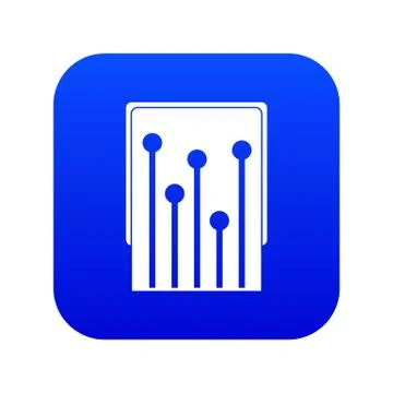 Computer processor icon digital blue 스톡 일러스트