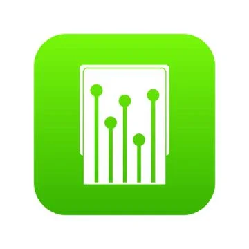 Computer processor icon digital green 스톡 일러스트