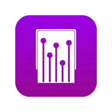 Computer processor icon digital purple 스톡 일러스트
