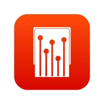 Computer processor icon digital red 스톡 일러스트