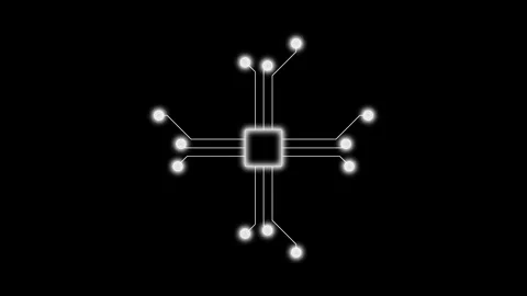 Computer processor icon, Futuristic Technology Animation of CPU Circuit Board Stock Footage 320624125