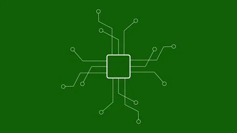 Computer processor icon with loading, simple logotype CPU icon animation on.. Stock Footage 331937165